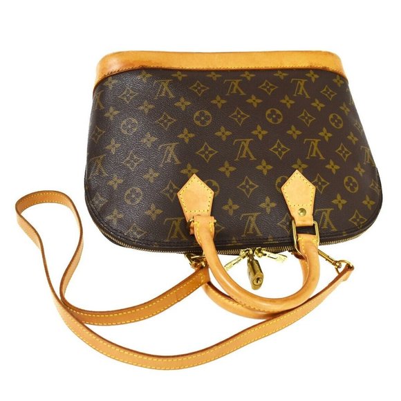 LOUIS VUITTON LV Logo Alma 2Way Hand Bag Monogram Leather Brown M51130 73YC686 - Picture 5 of 15